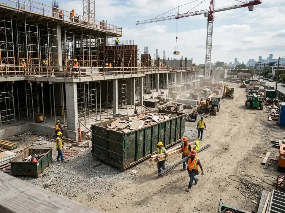 commercial-construction-site-w-002 — frequently asked questions, Low Cost Construction Dumpster Rental in Blaine, MN
